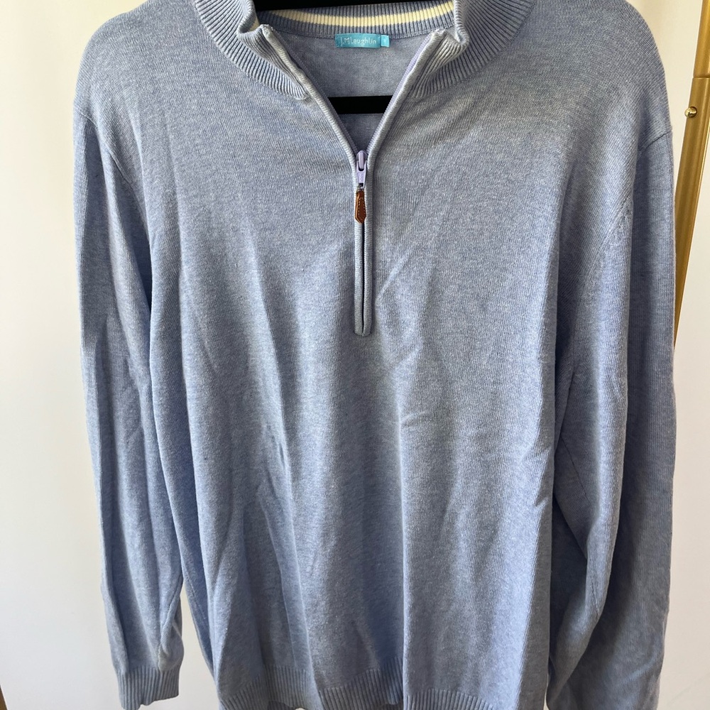 J. McLaughlin Light Blue Half-Zip Sweater